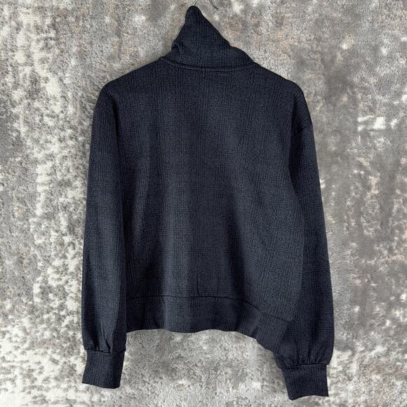 Mondetta Size M Stretch Mock Neck Half Zip Sweater Gray Long Sleeve Pullover - Picture 3 of 9